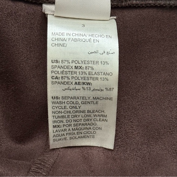 Chico's Faux Knit Suede Leggings Pants Basic Double Espresso Brown 3R or 16 - Picture 11 of 13